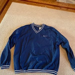 Vintage Nike windbreaker type pullover navy with white large great condition